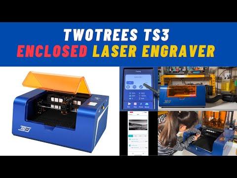 TwoTrees TS3 Enclosed Laser Engraver, metal enclosure, honeycomb bed, air filter, exhaust fan duct - TwoTrees Official Shop